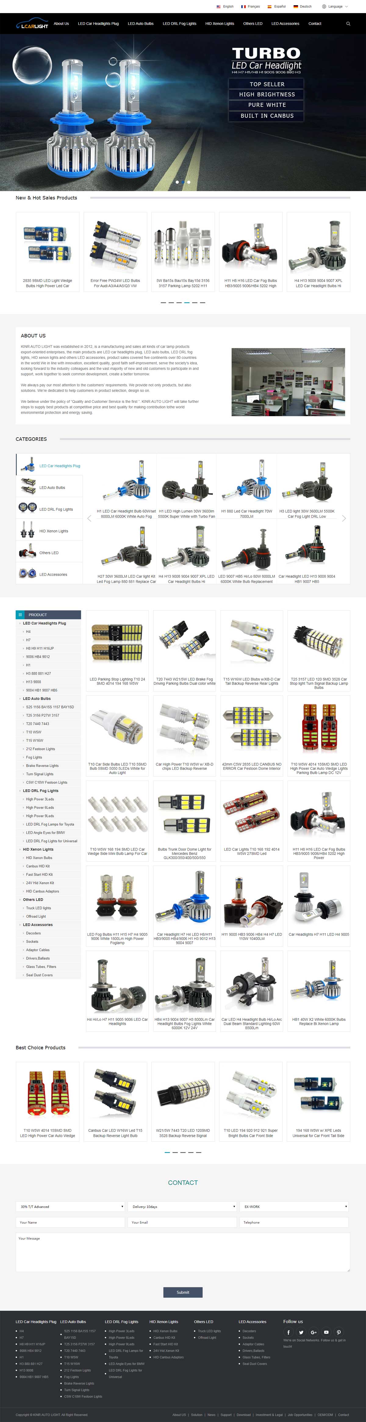 汽车LED外贸网站设计